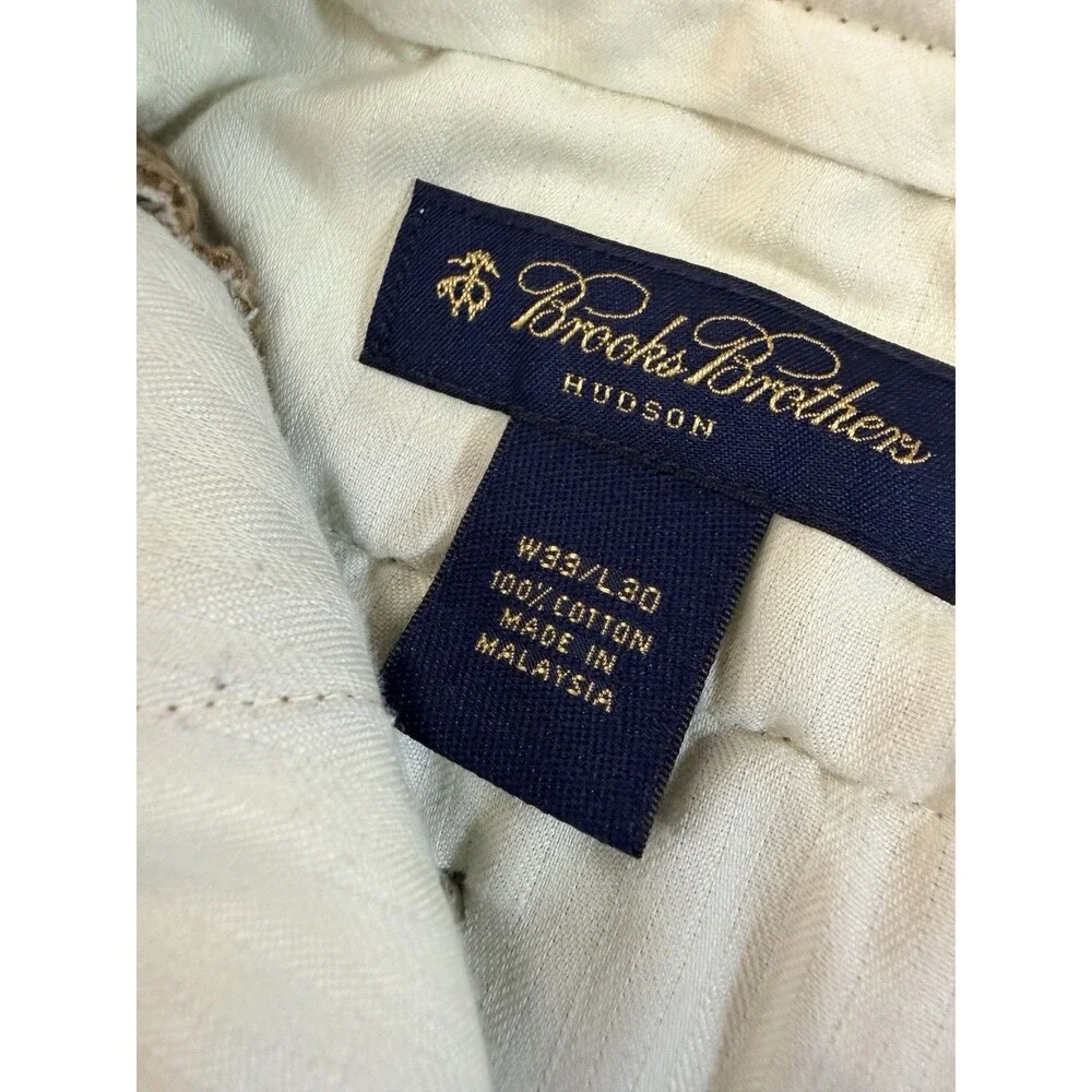 Brooks Brothers Pants Mens 33 X 30 Khaki Tan Hudson Advantage Chino Straight Leg